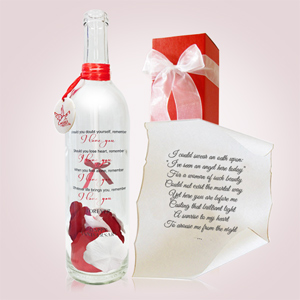 Personalised Message in a bottle Wedding Morning Gift Anniversary Gift. 