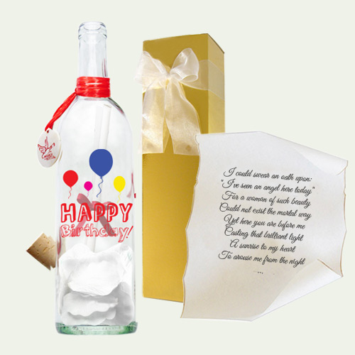 Happy Birthday Balloons gift bottle by Message In A Bottle