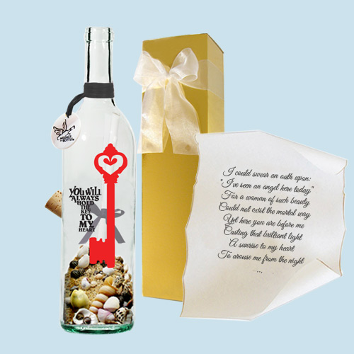 Key 2 My Heart gift bottle by Message In A Bottle